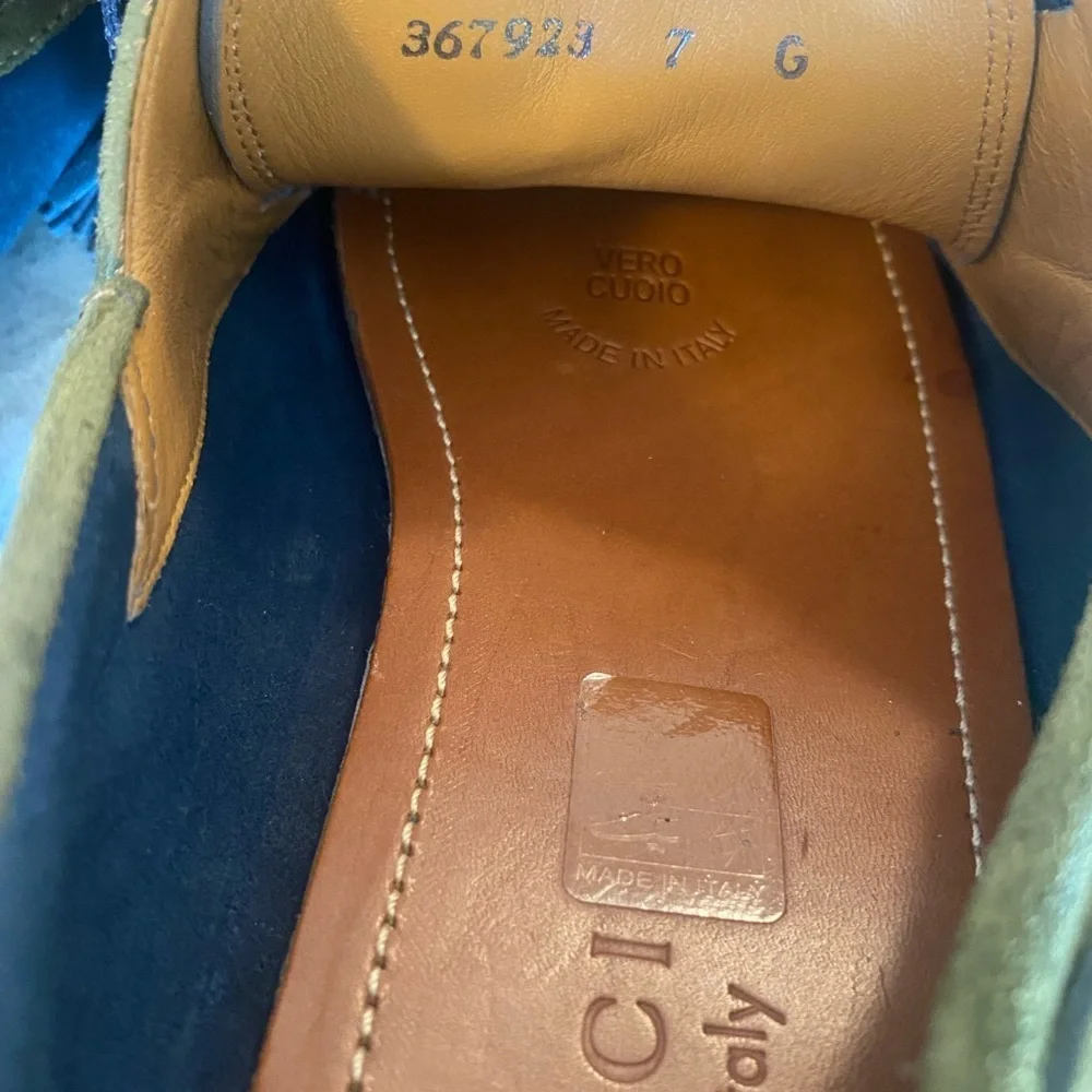 Gucci Suede Tassel Driving Loafers Men’s 7G Made in Italy